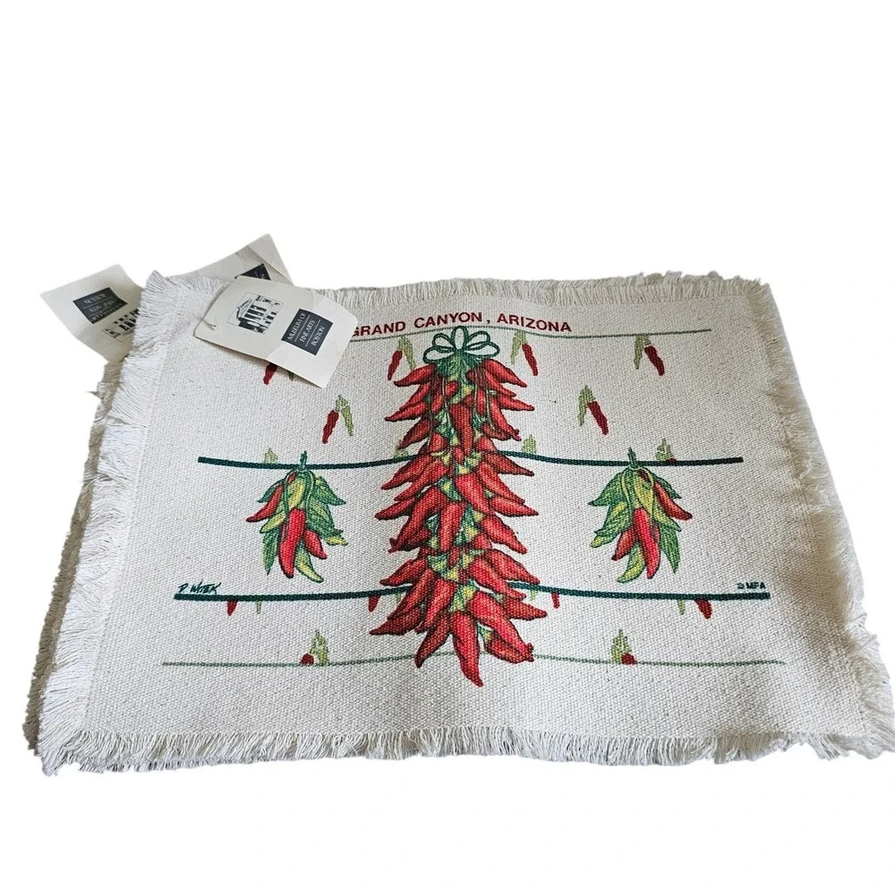 Museum‎ Fine Arts Boston Placemats Grand Canyon Arizona Chili Peppers Set 4 NWT